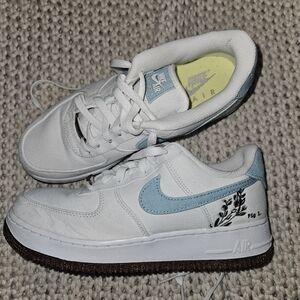 Nike Air White and Light Blue Sneakers